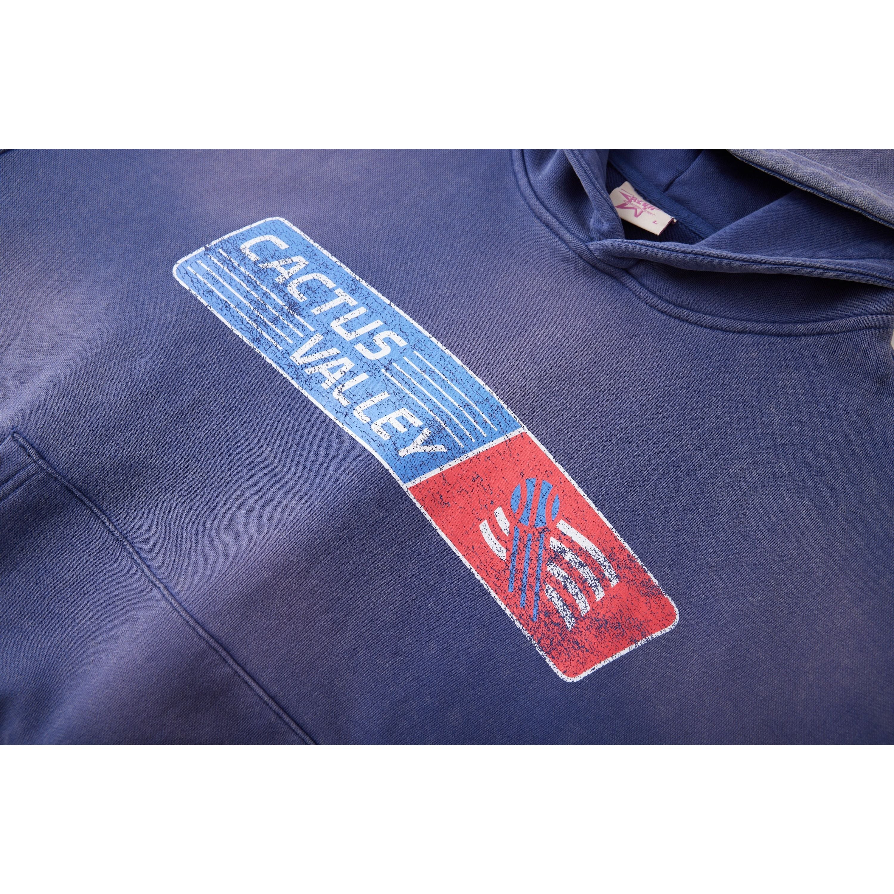 Azva Pit Stop Hoodie Navy Blue Washed