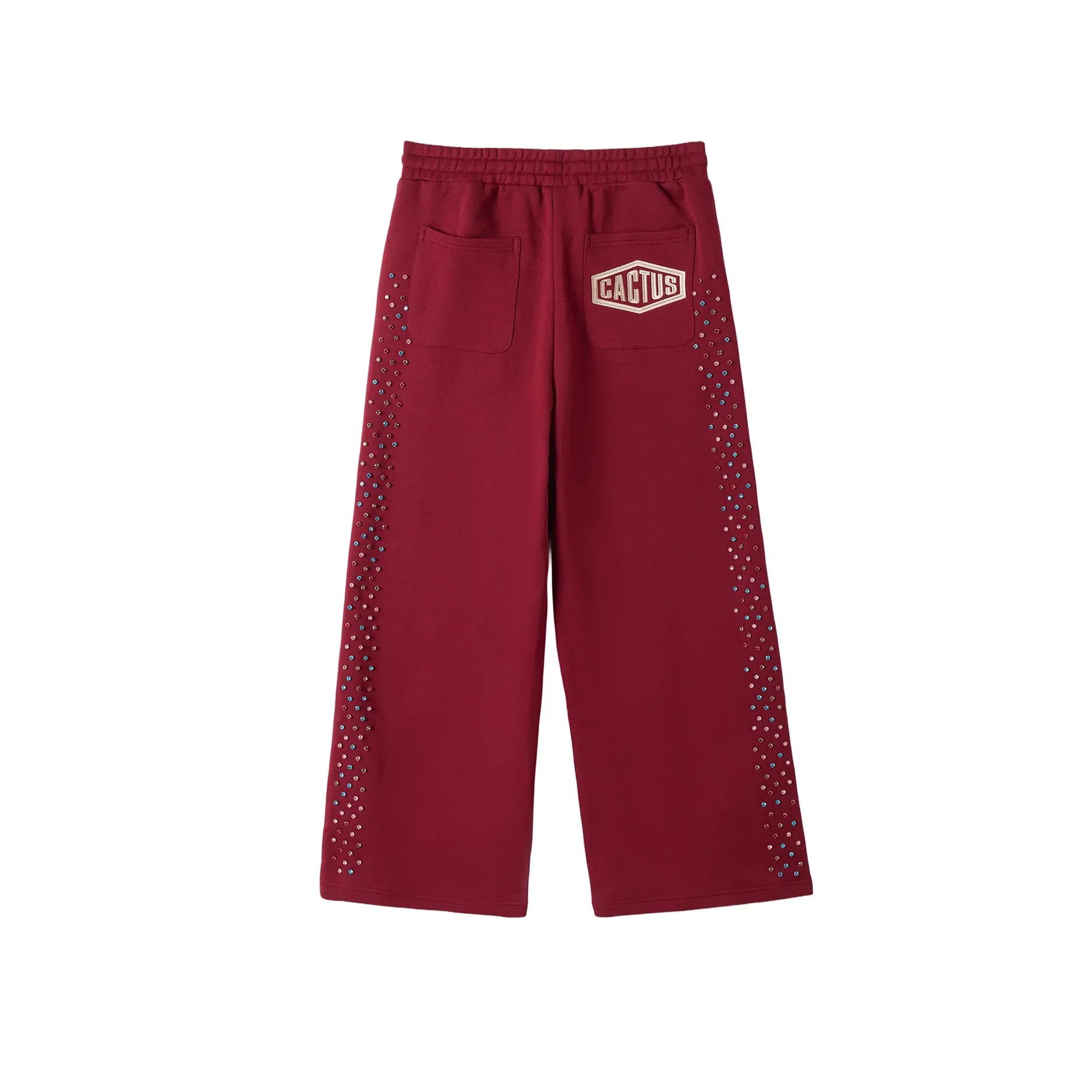 Azva Crystal Cactus Sweatpants Maroon