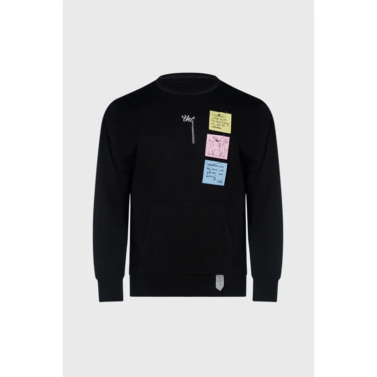 Sticky Notes Crewneck Sweater Black