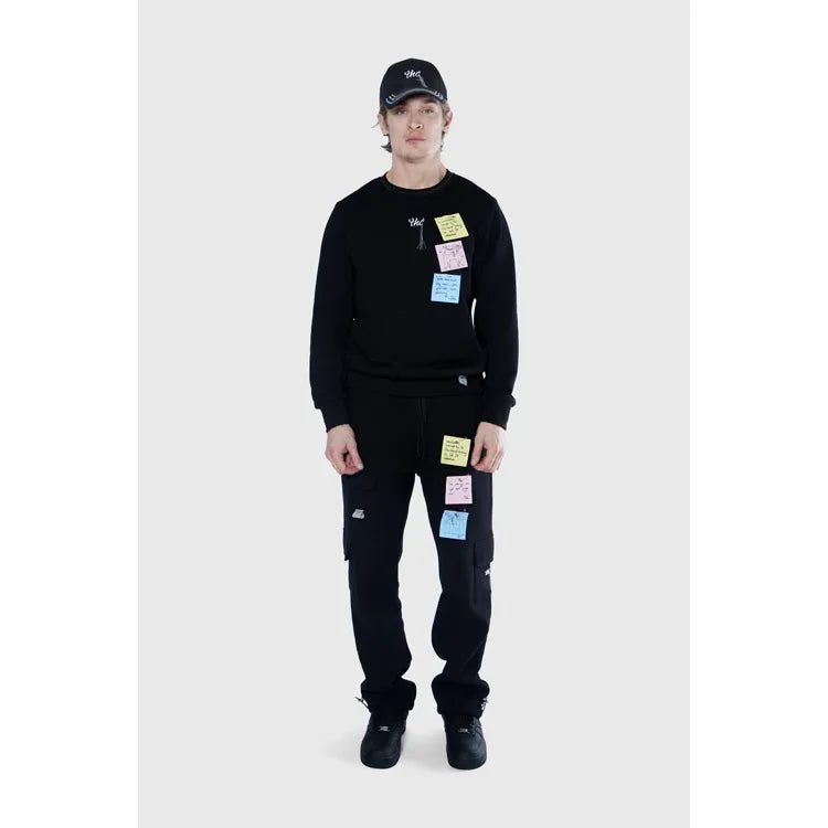 Sticky Notes Crewneck Sweater Black