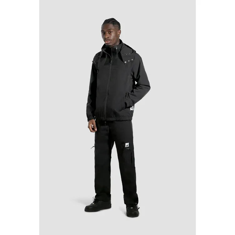 White Lines Waterproof Utility Jacket Black