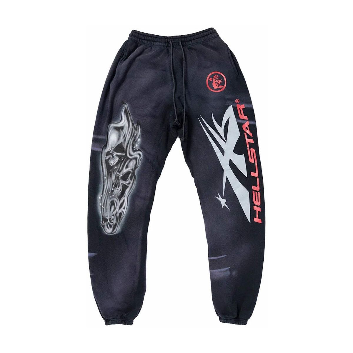 Hellstar Airbrushed Skull Closed Elastic Bottom Sweatpants
