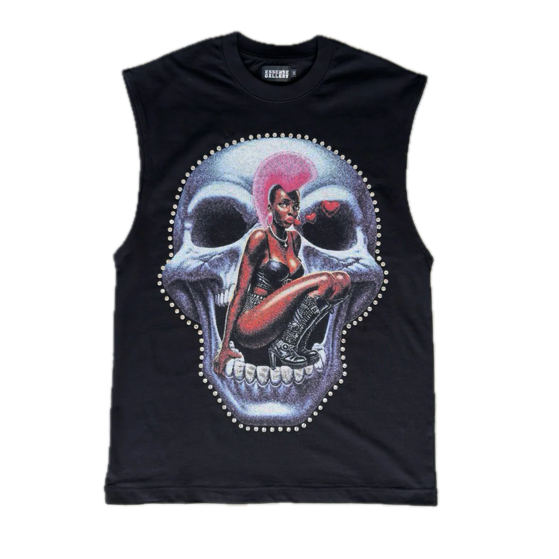Scarlet Sin Cut Off Tee Black