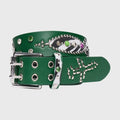 Homme Femme Passport Belt Green