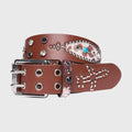 Homme Femme Passport Belt Brown