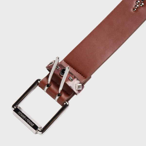Homme Femme Passport Belt Brown