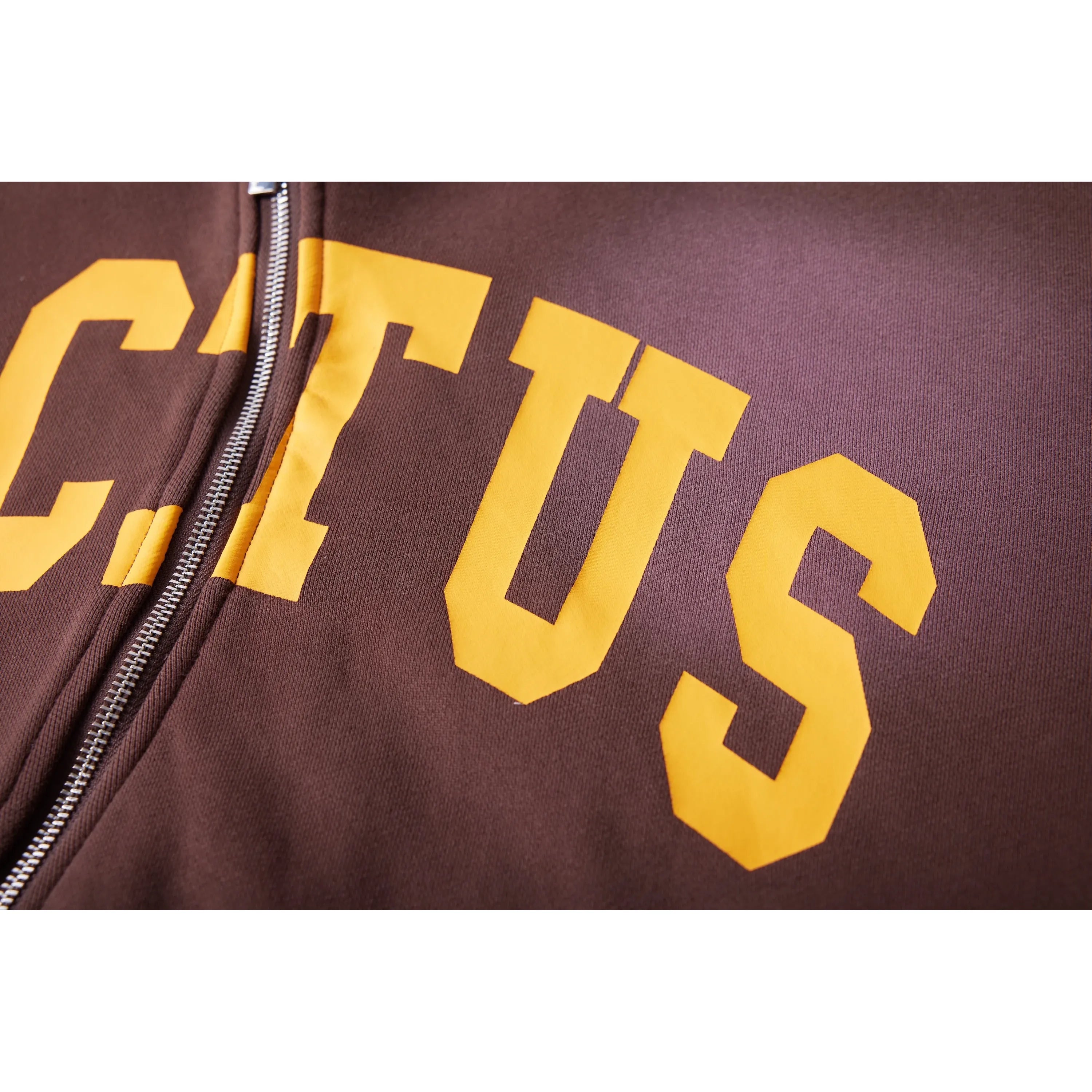 Azva Crooked Cactus Zip Hoodie Brown
