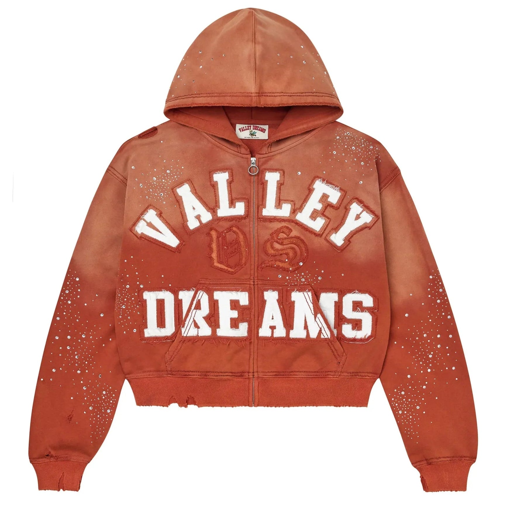 Vale Classico Zip Up Hoodie Orange