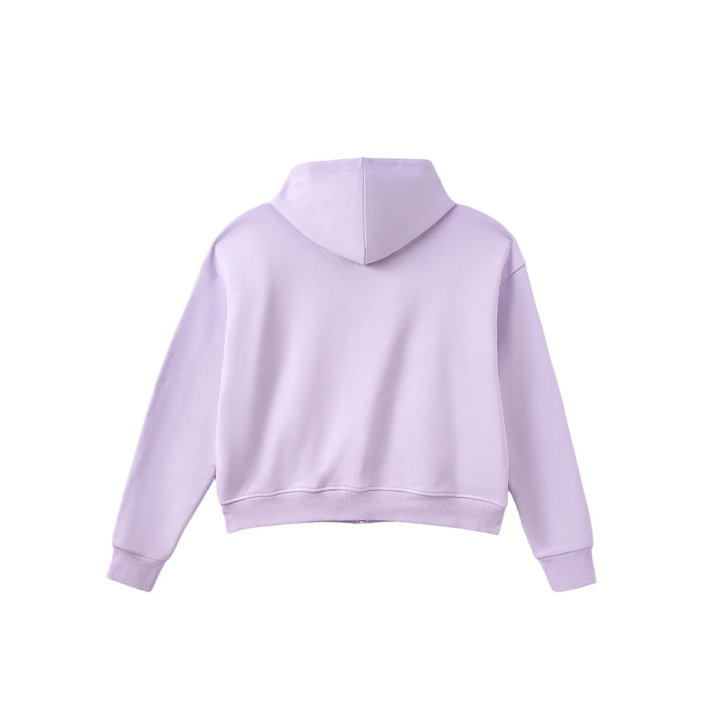 Azva Crystal Cactus Zip Up Hoodie Lavender