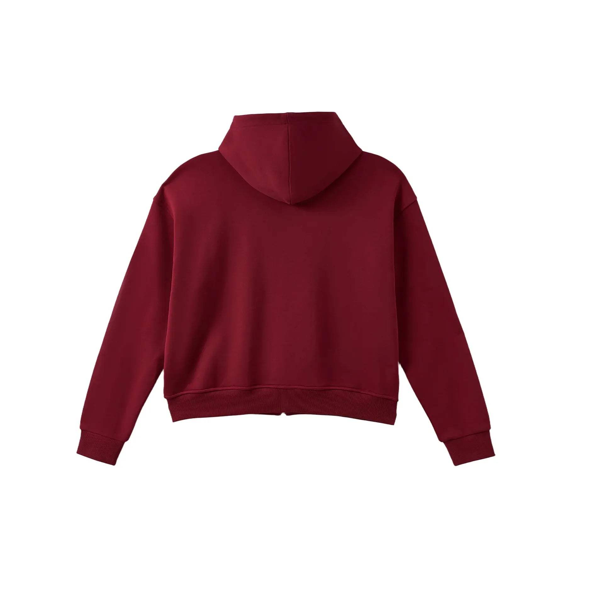 Azva Crystal Cactus Zip-Up Hoodie Maroon