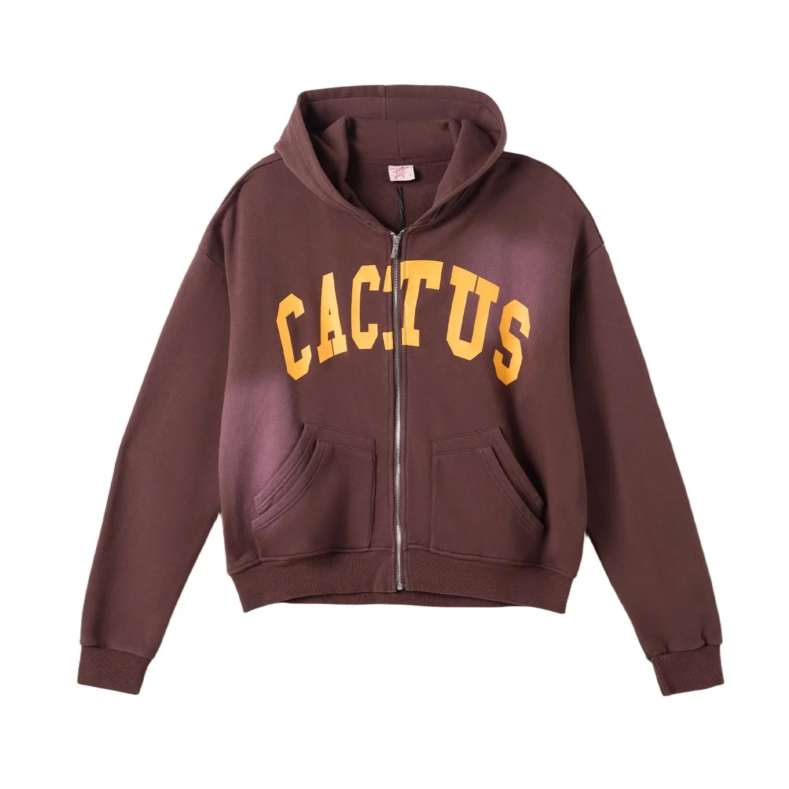 Azva Crooked Cactus Zip Hoodie Brown