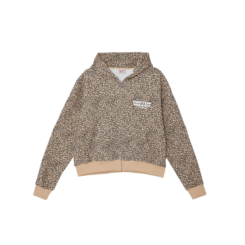 Azva Leopard Zip-Up Hoodie