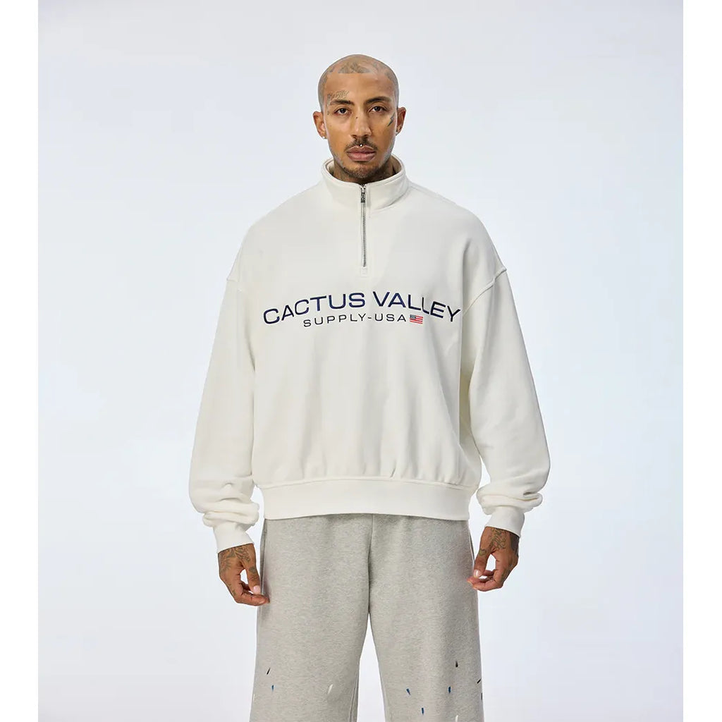 Azva USA QUARTER ZIP White
