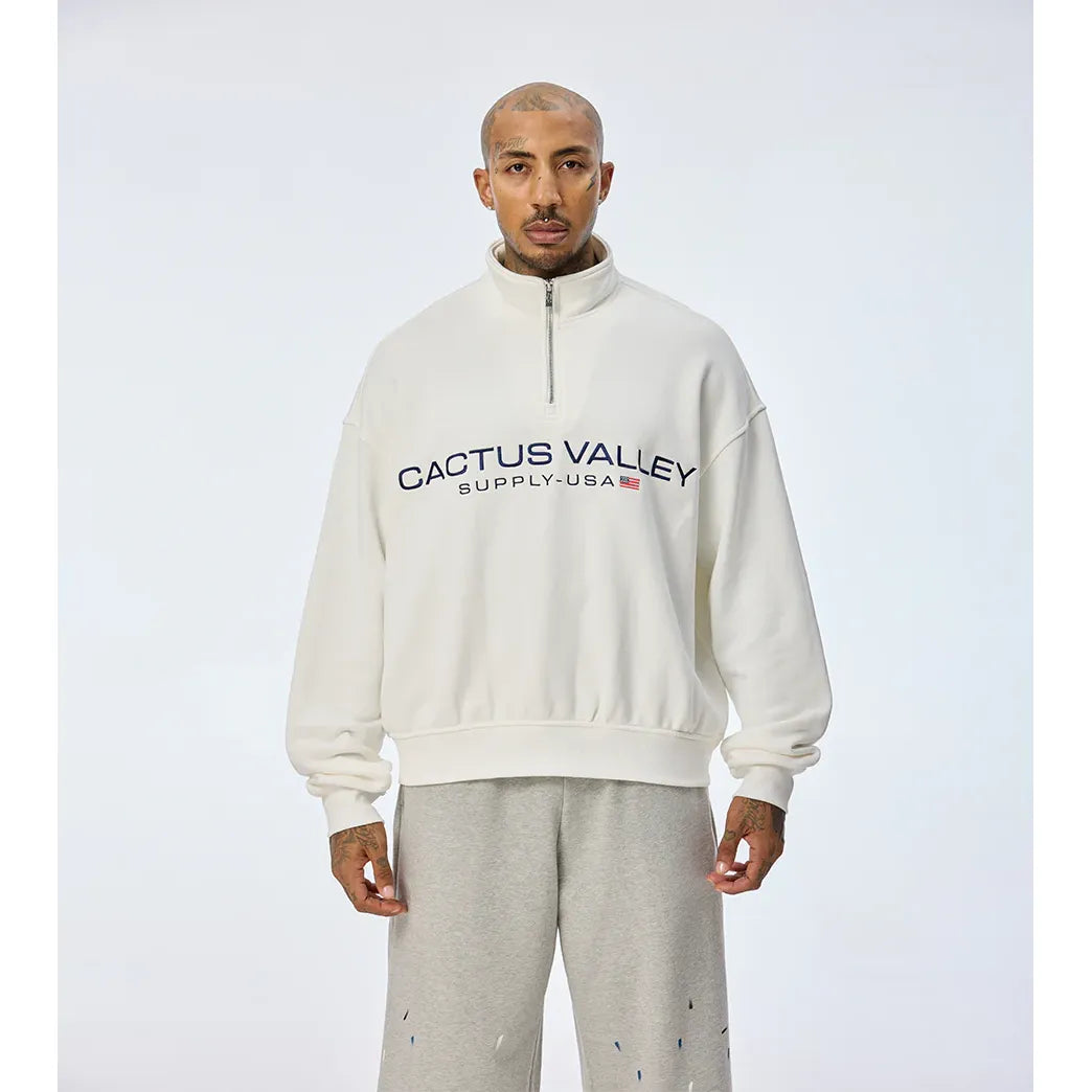 Azva USA QUARTER ZIP White