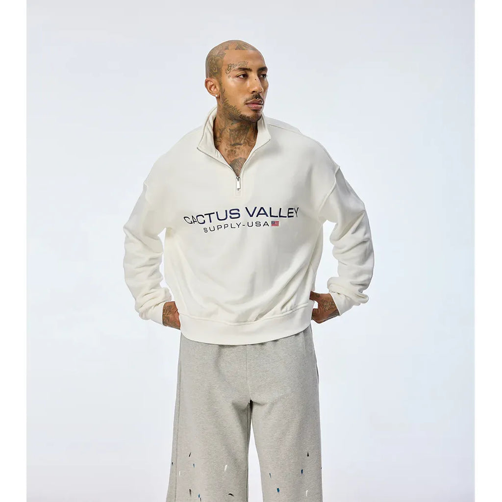 Azva USA QUARTER ZIP White