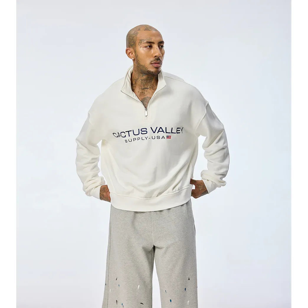 Azva USA QUARTER ZIP White