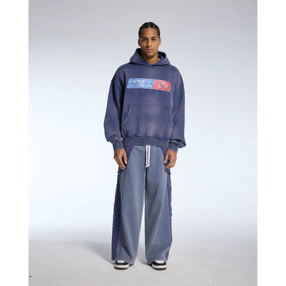 Azva Pit Stop Hoodie Navy Blue Washed