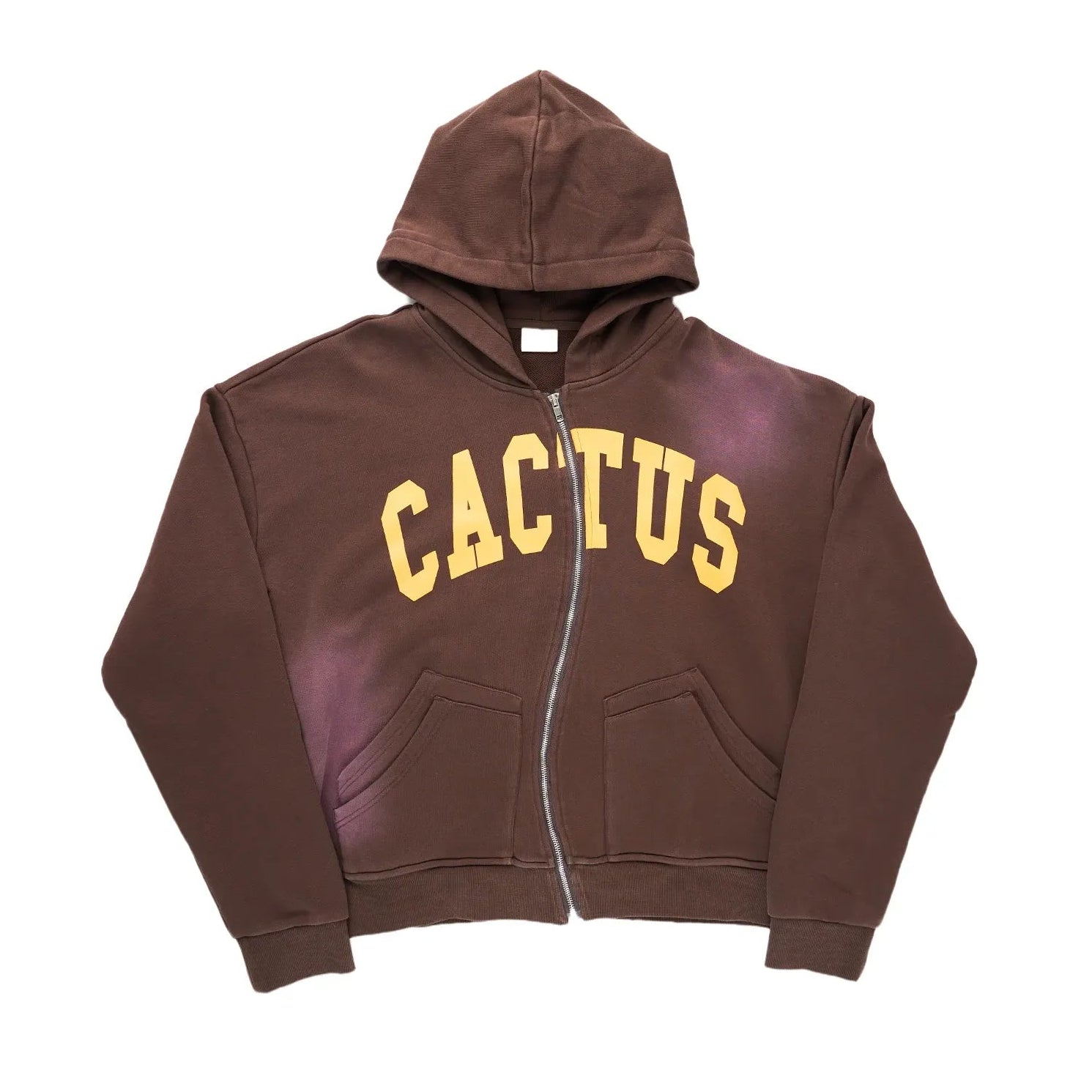Crooked Cactus Zip Hoodie Brown