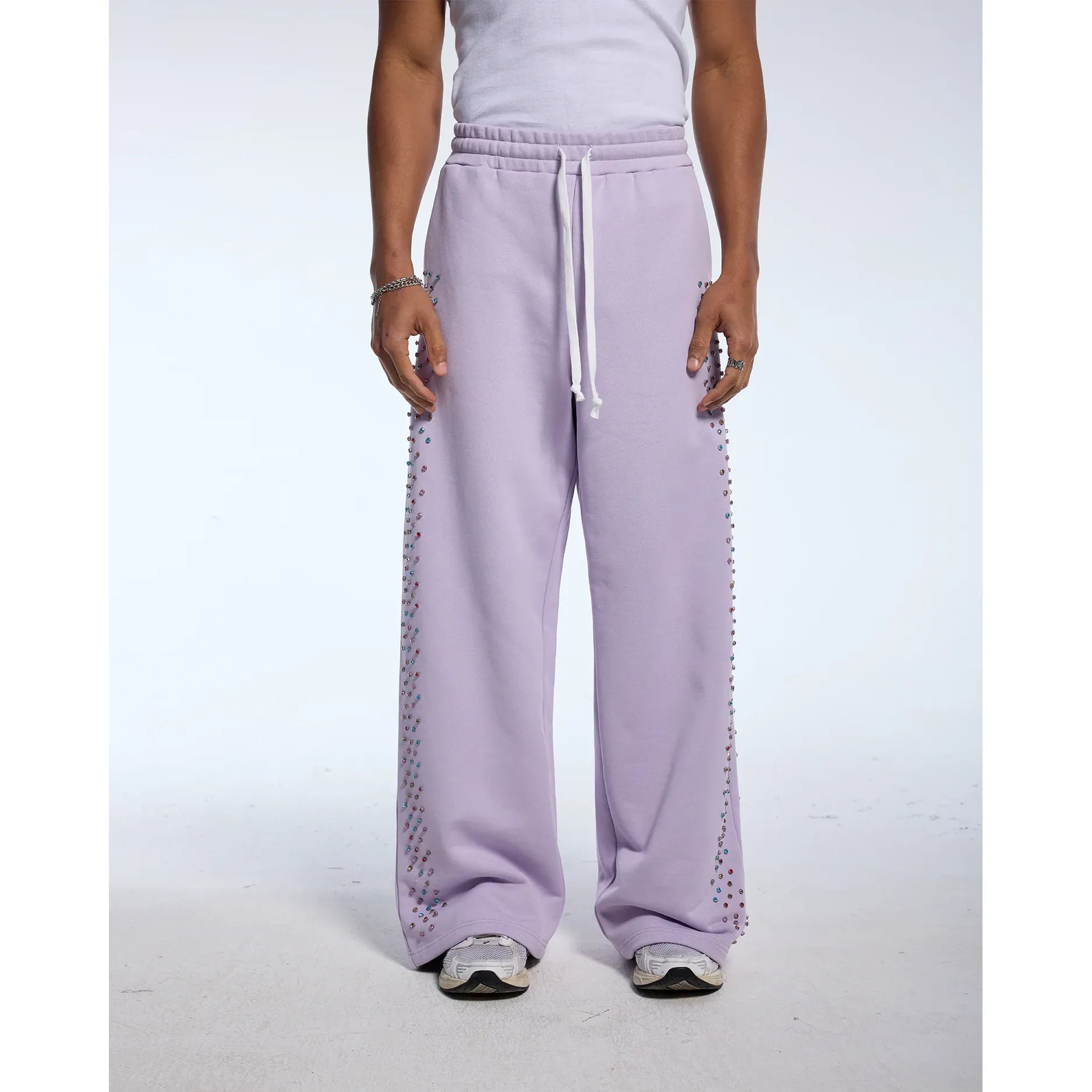 Azva Crystal Cactus Sweatpants Lavender