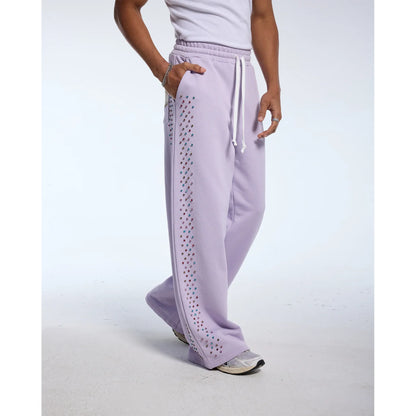 Azva Crystal Cactus Sweatpants Lavender