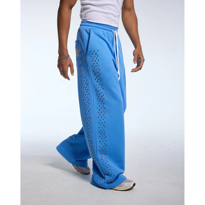Azva Crystal Cactus Sweatpants Baby Blue