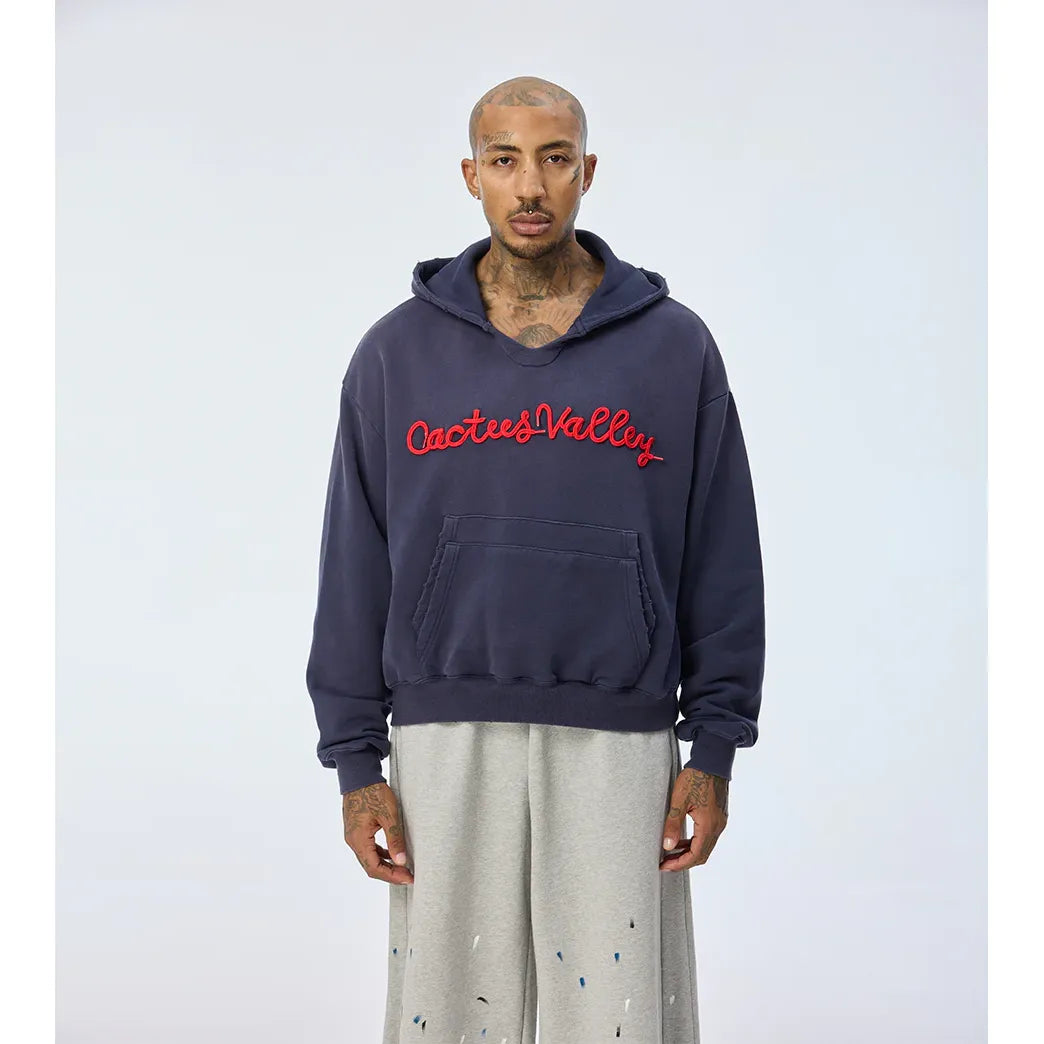 Azva Shoelace Hoodie Navy