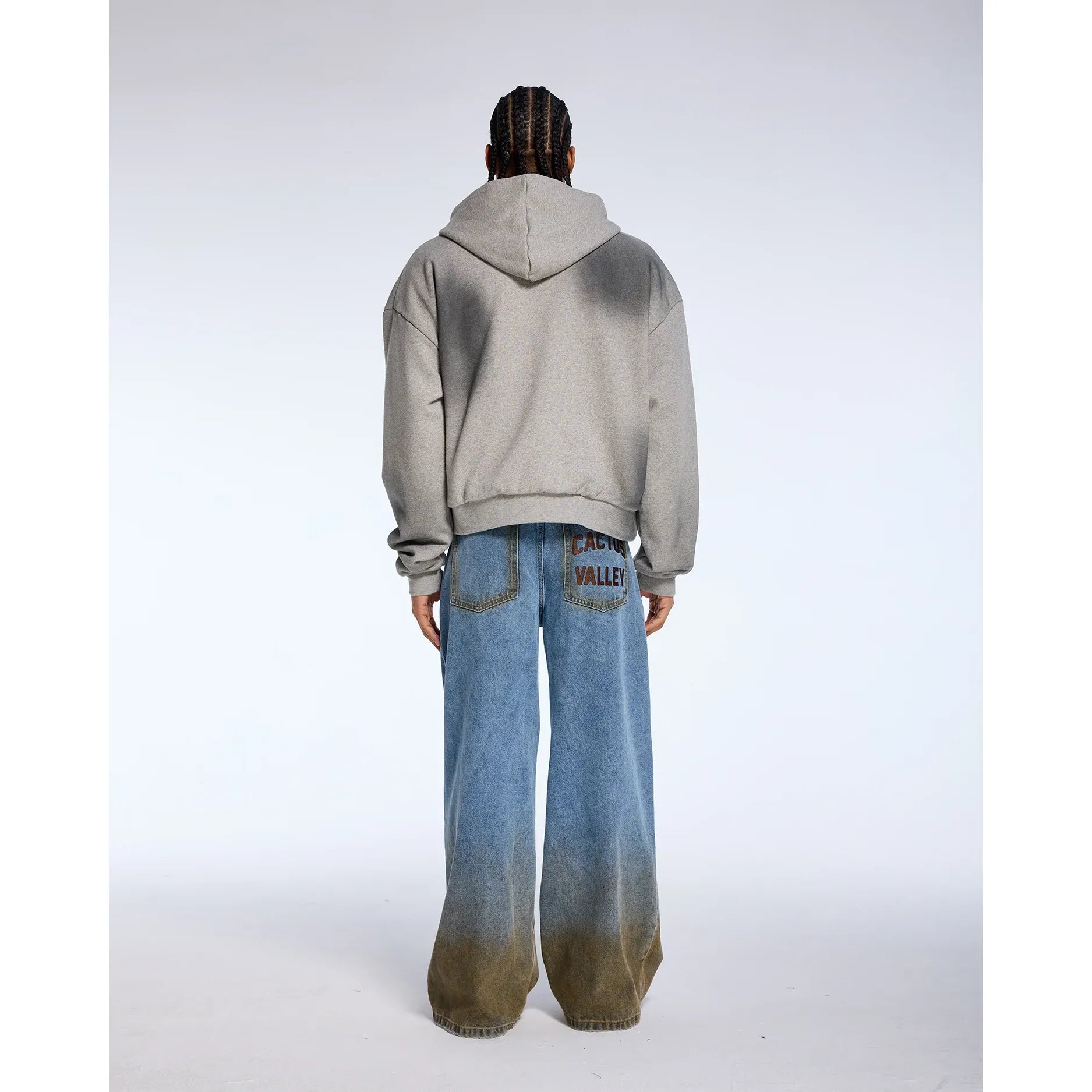 Azva Split Tone Zip-Up Hoodie