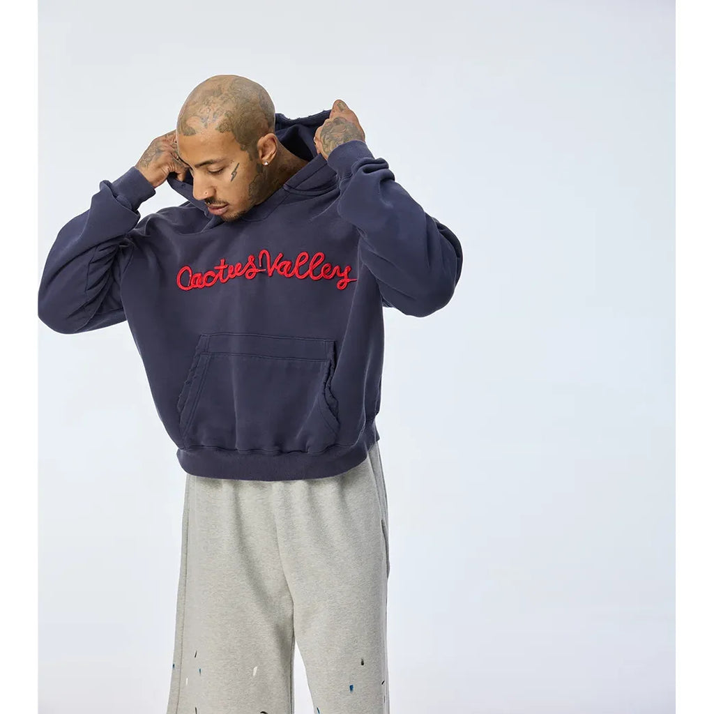 Azva Shoelace Hoodie Navy