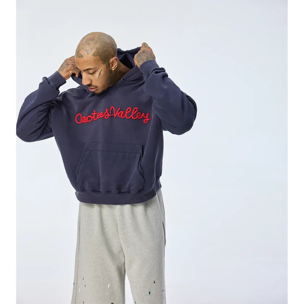 Azva Shoelace Hoodie Navy
