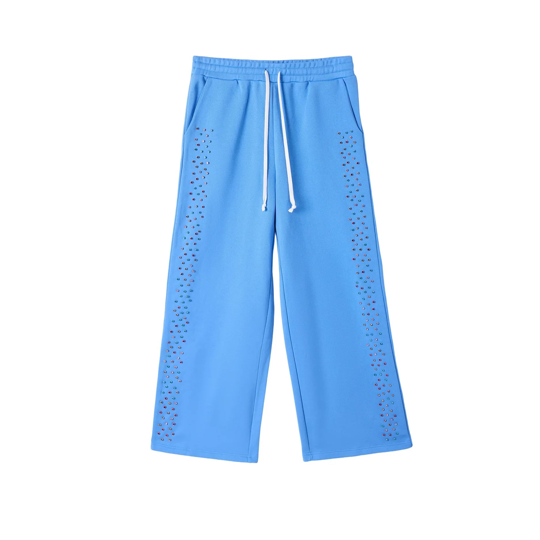Azva Crystal Cactus Sweatpants Baby Blue
