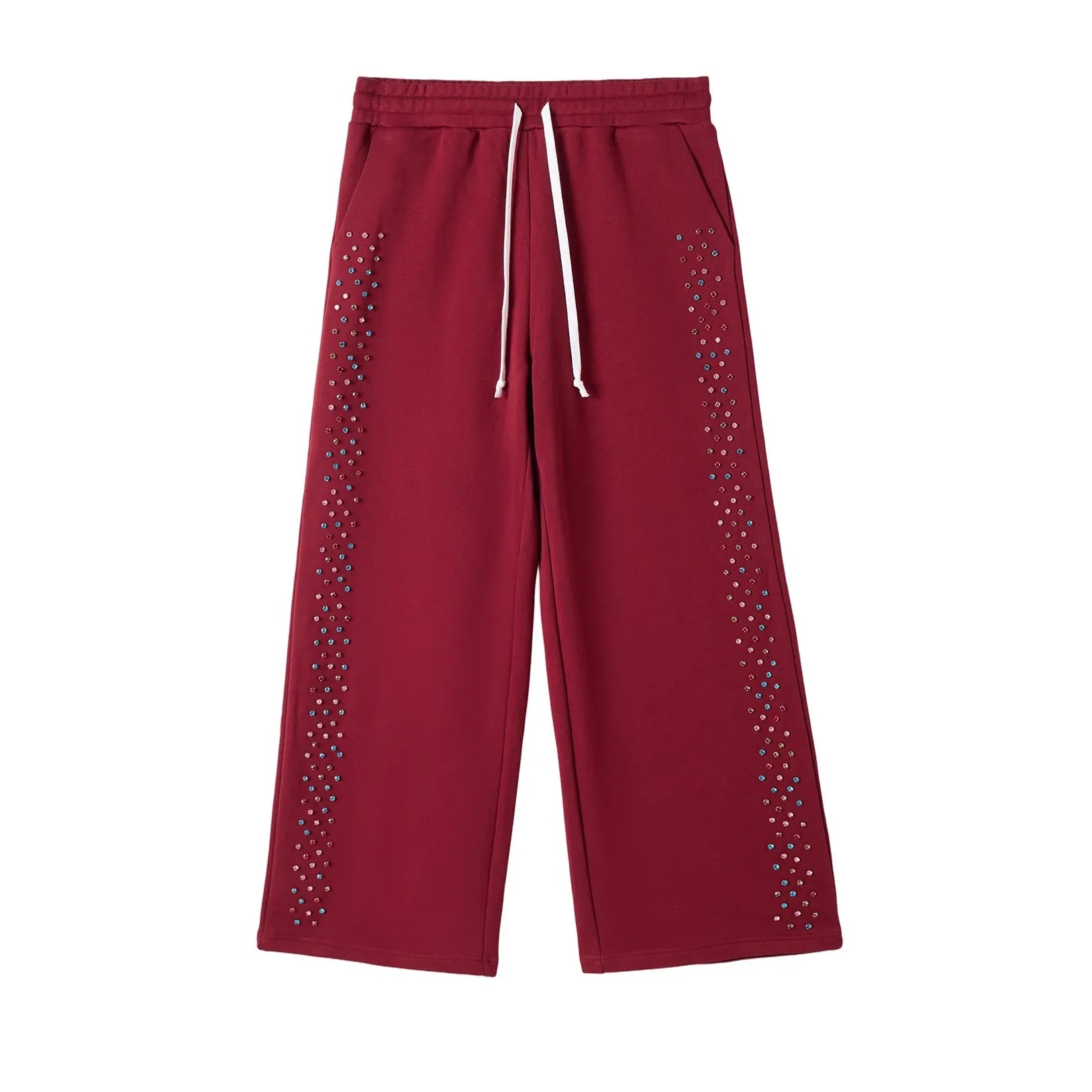 Azva Crystal Cactus Sweatpants Maroon