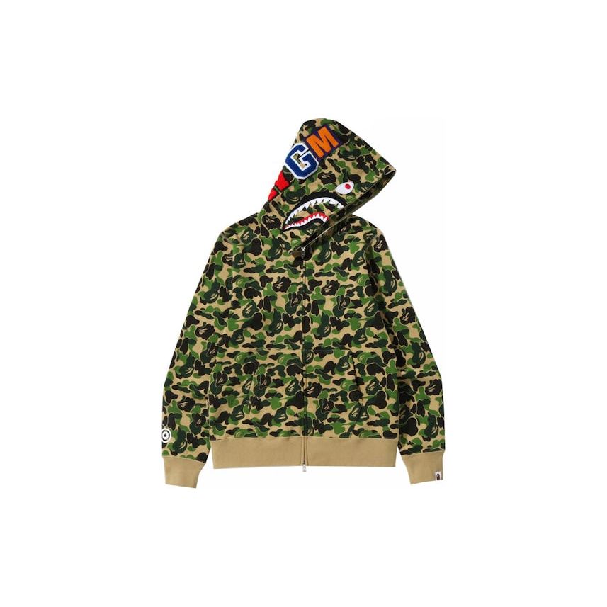 BAPE ABC Camo Shark Full Zip Hoodie Green