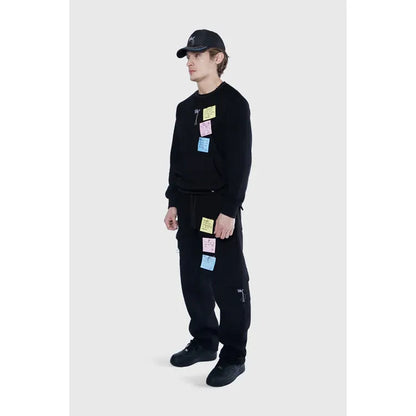 Sticky Notes Crewneck Sweater Black
