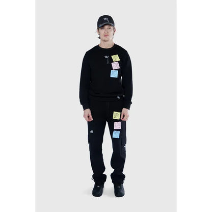 Sticky Notes Crewneck Sweater Black