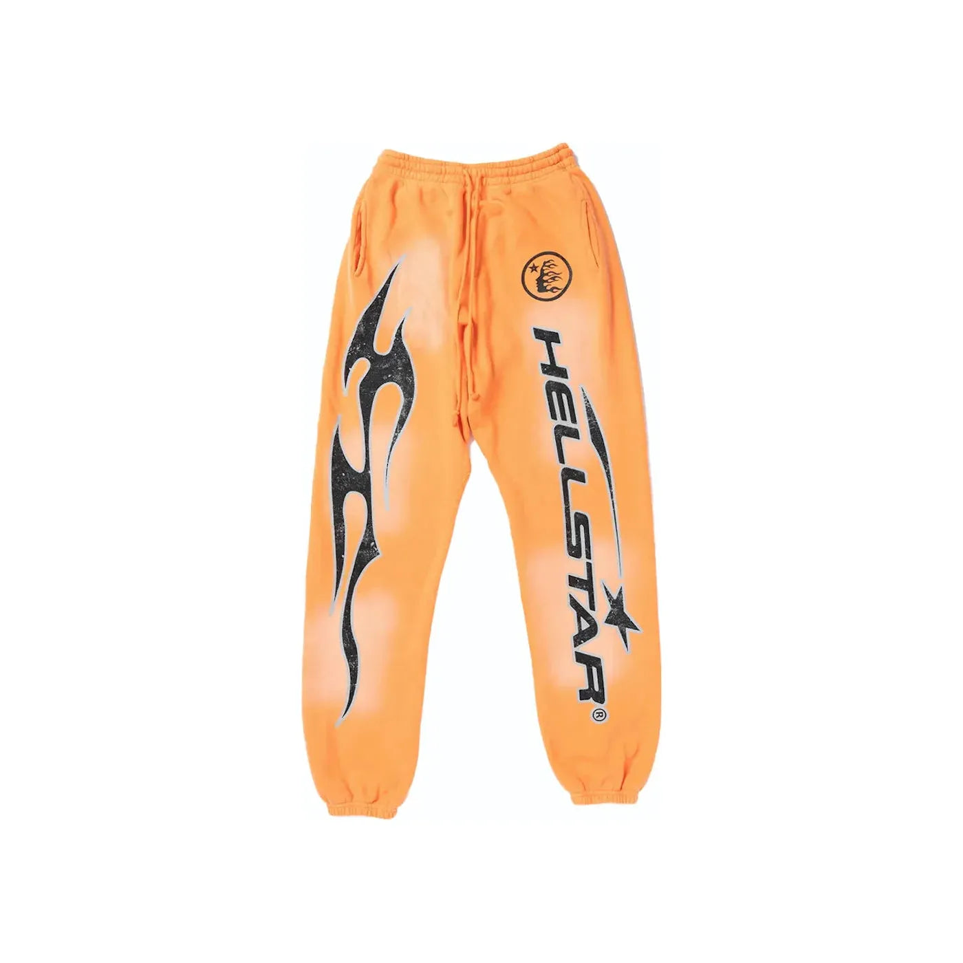 Hellstar Fire Orange Closed Elastic Bottom Sweatpants Orange Dye