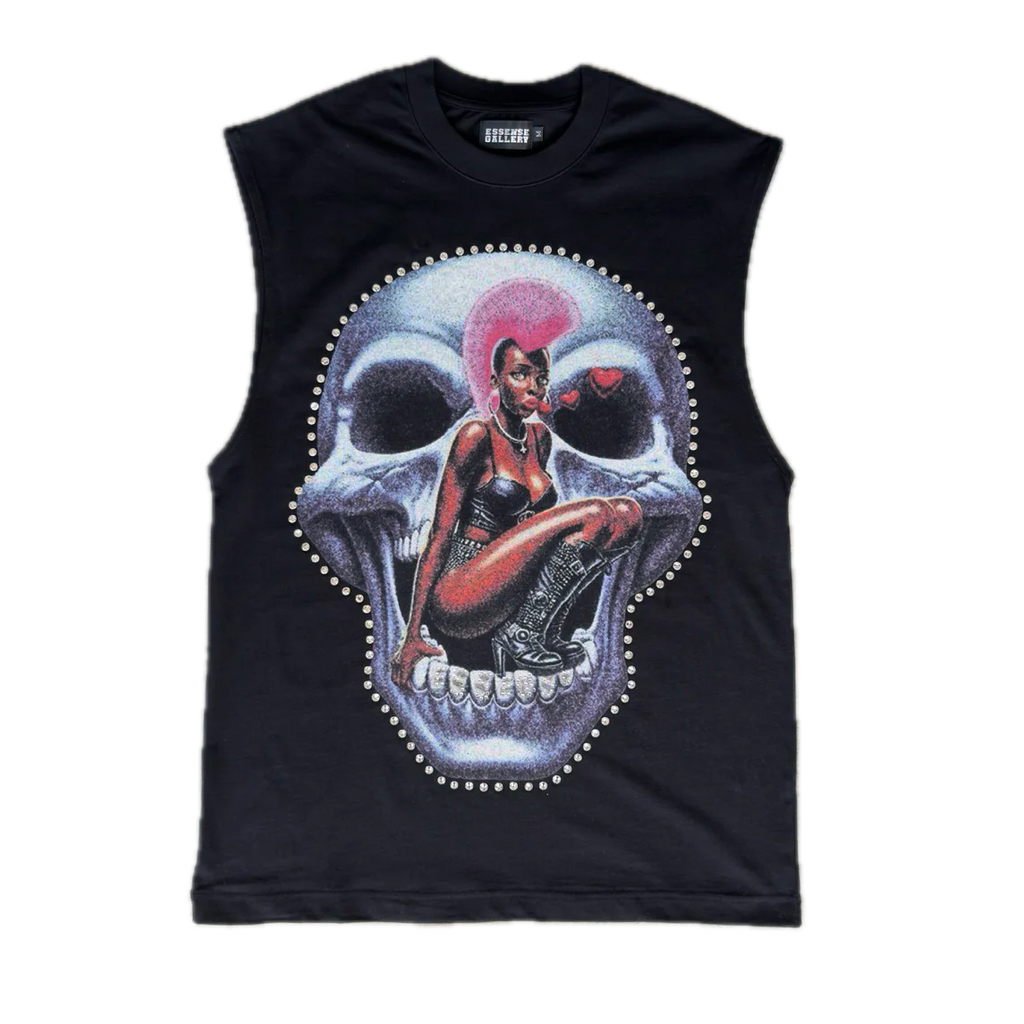 Scarlet Sin Cut Off Tee Black