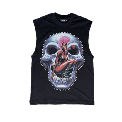 Scarlet Sin Cut Off Tee Black