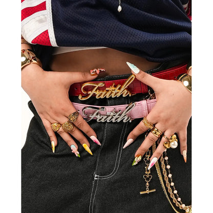 Faith By Luis Red Crocodile Belt