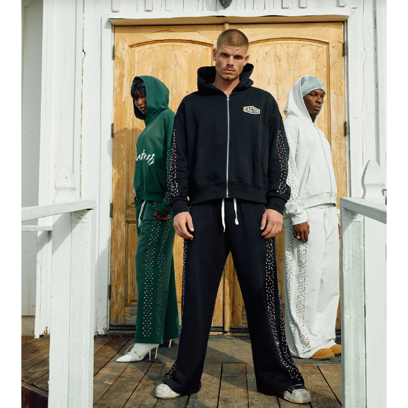 Azva Crystal Cactus Sweats - Black