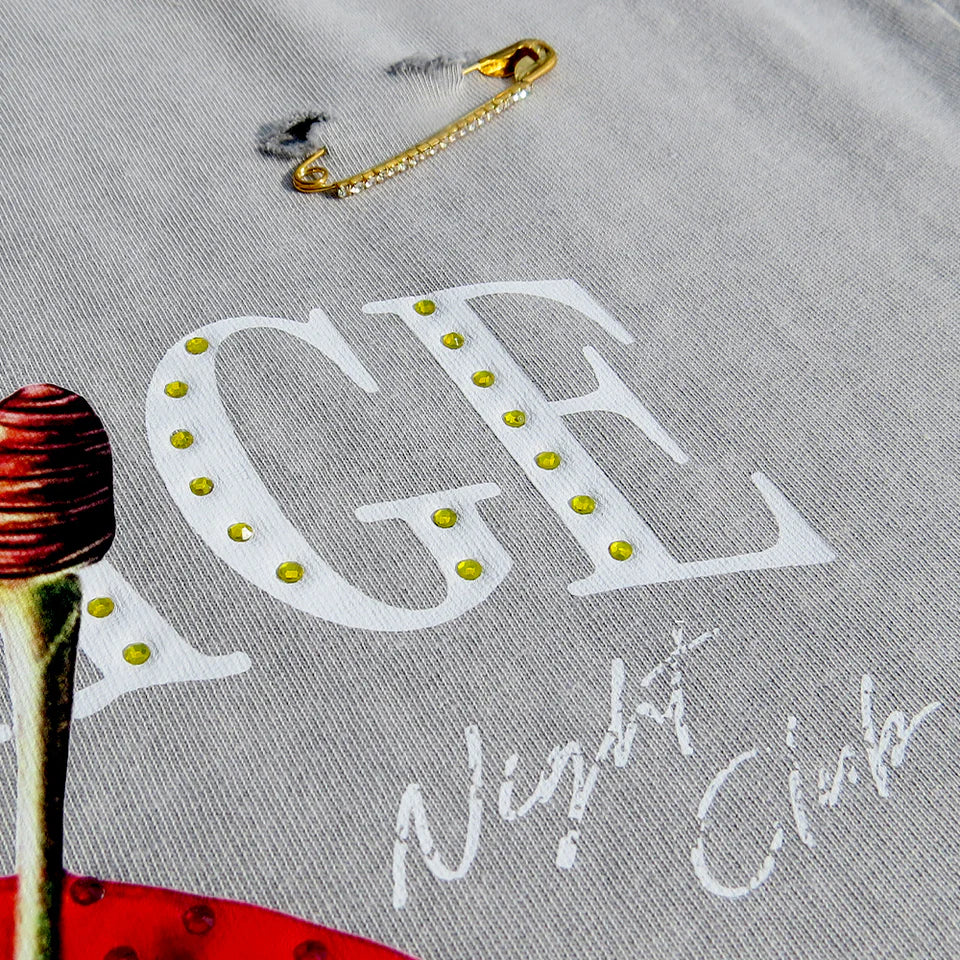 Caratage Night Club' Premium Cotton Sleeveless T-Shirt Grey