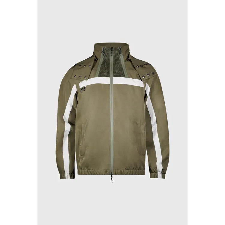 White Lines Waterproof Utility Jacket Green