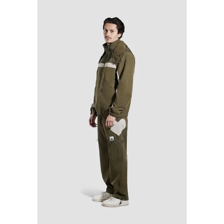 White Lines Waterproof Utility Jacket Green