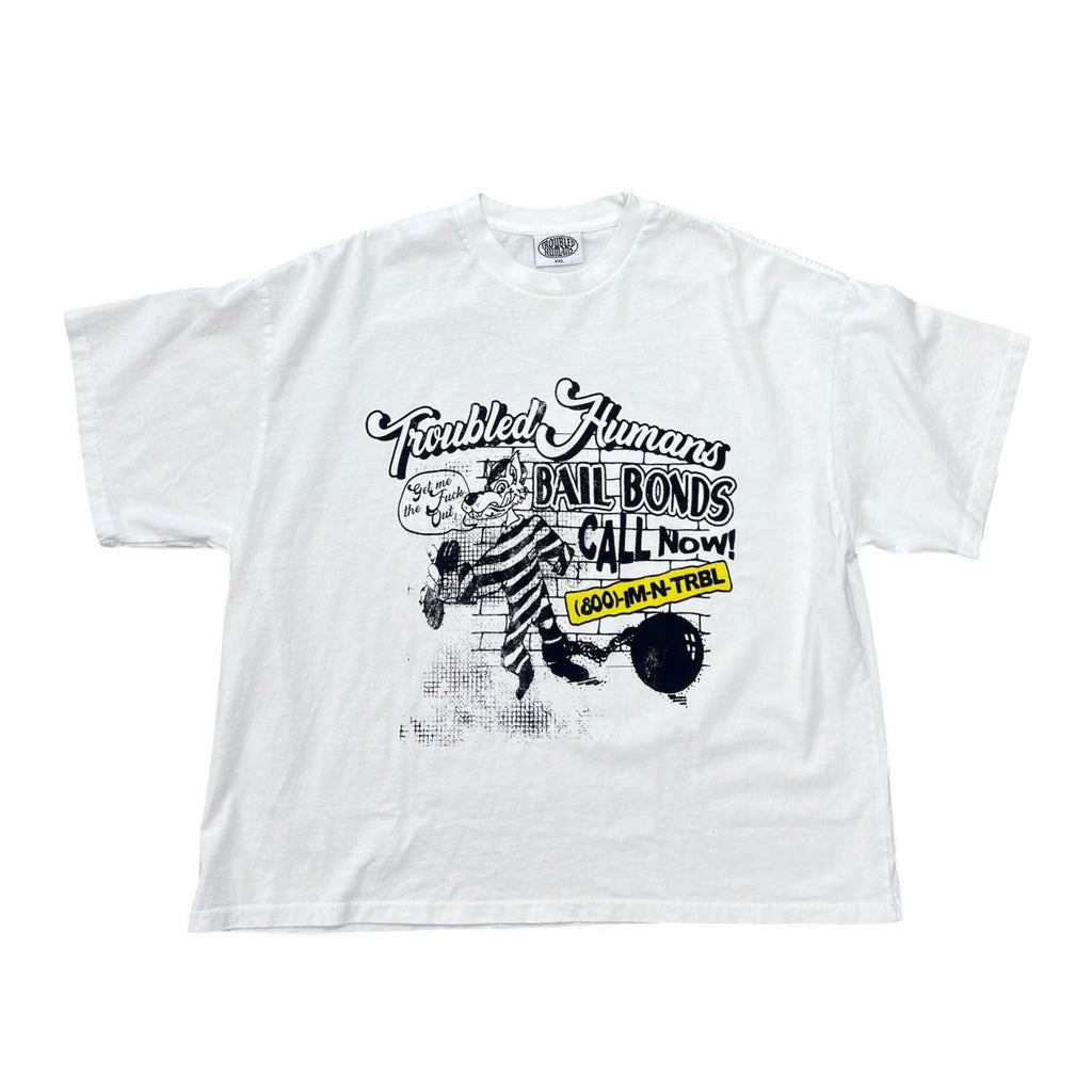 Troubled Humans T-Shirt  Bail Bonds White