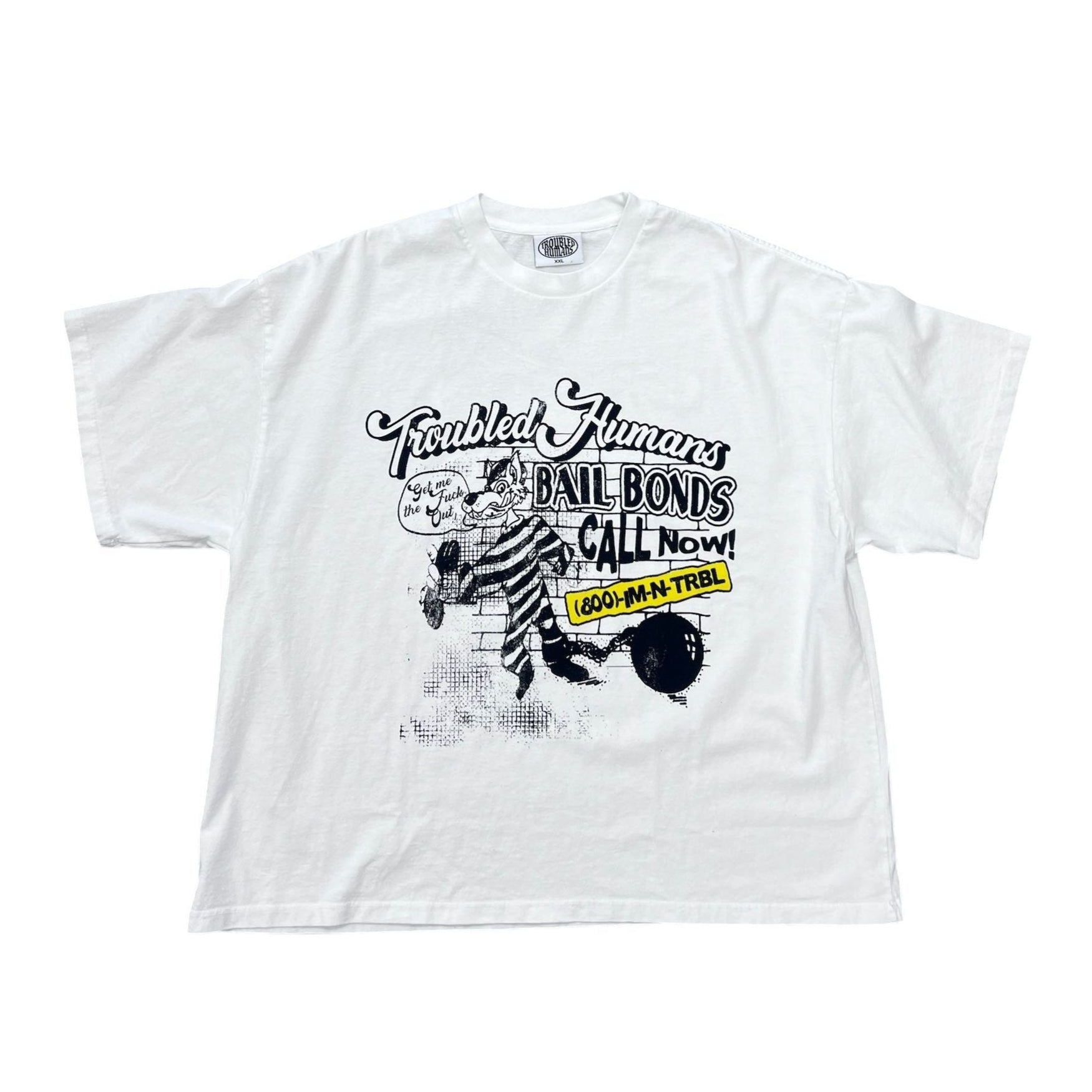 Troubled Humans T-Shirt  Bail Bonds White