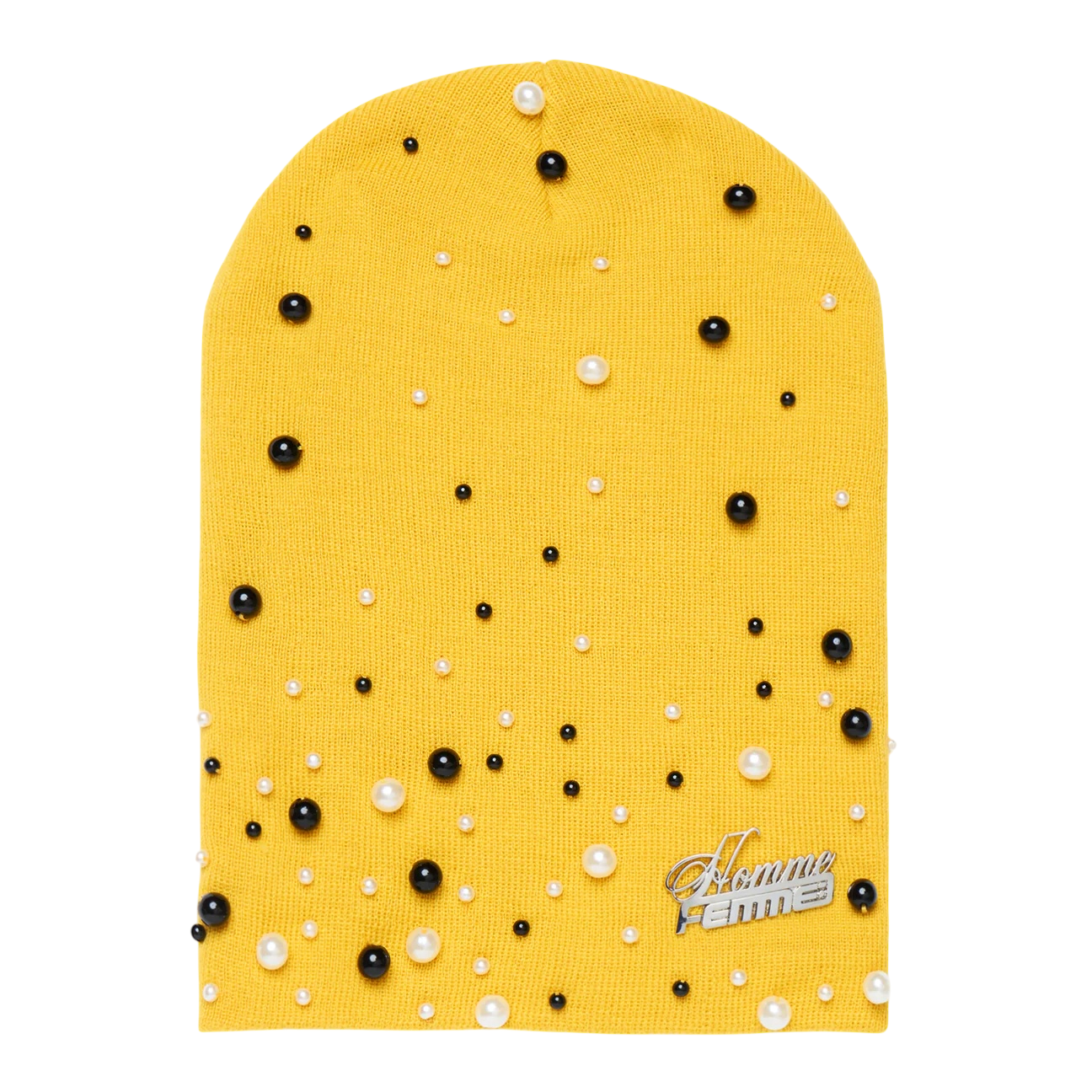 Homme Femme Pearl Beanie Yellow
