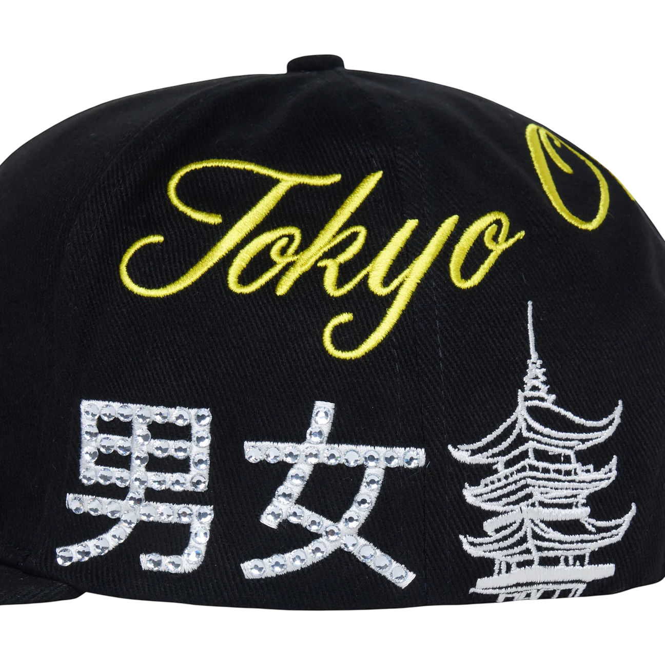 Homme Femme Japan Gemstone Hat Black