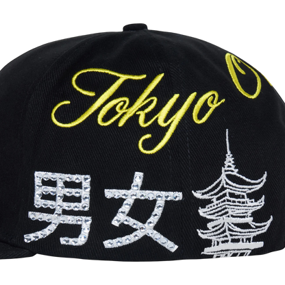 Homme Femme Japan Gemstone Hat Black