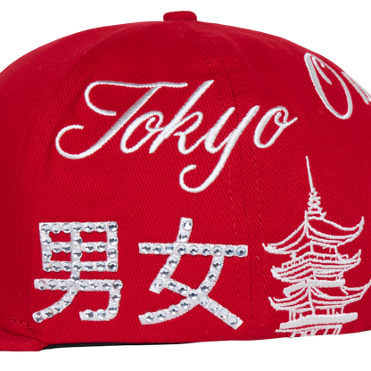 Homme Femme Japan Gemstone Hat Red