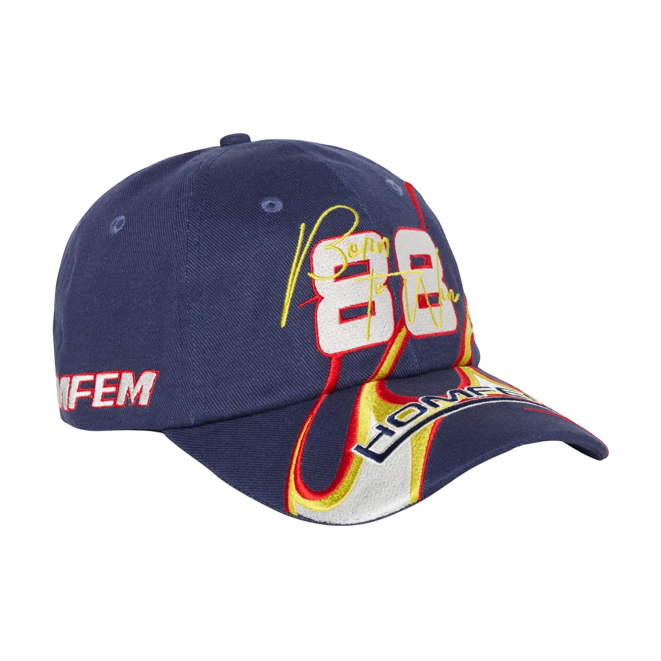 Homme Femme Born To Win Hat Navy Blue
