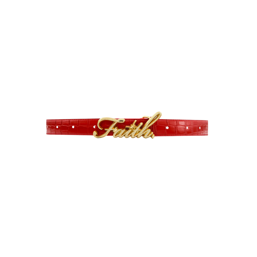 Faith By Luis Red Crocodile Belt